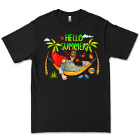 Black Hello Summer Premium Tee - CowCowDesign