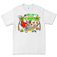 White Hello Summer Premium Tee - CowCowDesign