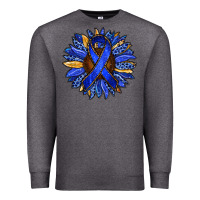 Charcoal Heather Colon Cancer Awareness sunflower Premium Sweatshirt - RanaPortraitStore