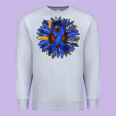 Colon Cancer Awareness Sunflower Premium Sweatshirt Designed By Ranaportraitstore