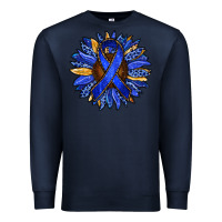Navy Colon Cancer Awareness sunflower Premium Sweatshirt - RanaPortraitStore