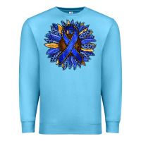 Ocean Blue Colon Cancer Awareness sunflower Premium Sweatshirt - RanaPortraitStore