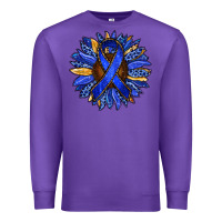 Purple Colon Cancer Awareness sunflower Premium Sweatshirt - RanaPortraitStore