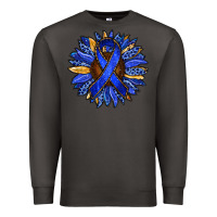 Smoke Colon Cancer Awareness sunflower Premium Sweatshirt - RanaPortraitStore