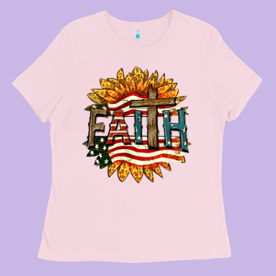 Faith Usa Ladies Tee Designed By Fadigitalartstudio