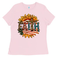 Bubblegum Pink Faith USA Ladies Tee - FaDigitalArtStudio