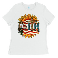 White Faith USA Ladies Tee - FaDigitalArtStudio