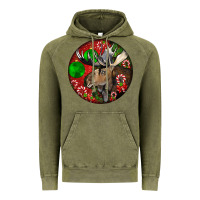 Vintage Olive moose buck deer christmas Vintage Hoodie - LillyAllenDesigns