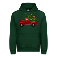 Forest Green Christmas Trees With Truck Urban Hoodie - RanaPortraitStore