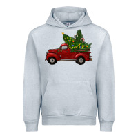 Heather Grey Christmas Trees With Truck Urban Hoodie - RanaPortraitStore