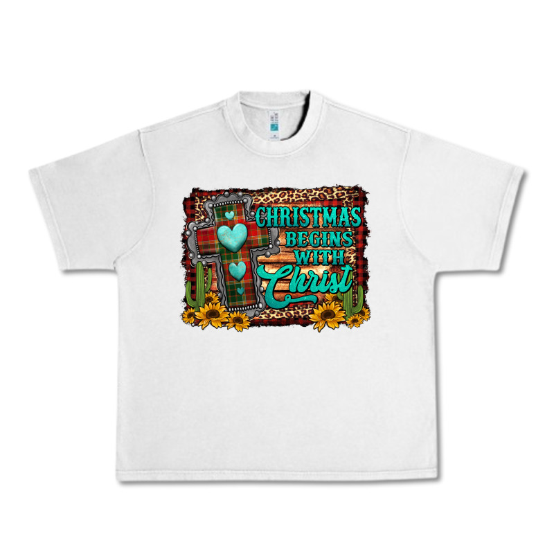 Christmas Begins With Christ Cross Urban Heavy Tee by Jasminsmagicworld | Teevron