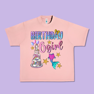 Birthday Girl 6 Urban Heavy Tee Designed By Bundleandbundleshop