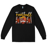 Black Football Mom Long Sleeve Tee - CowhideDigitalArt