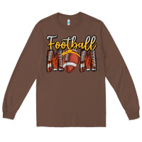 Chestnut Football Mom Long Sleeve Tee - CowhideDigitalArt