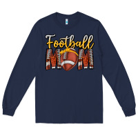 Navy Football Mom Long Sleeve Tee - CowhideDigitalArt