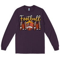 Plum Football Mom Long Sleeve Tee - CowhideDigitalArt