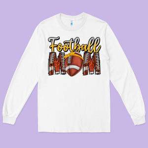 Football Mom Long Sleeve Tee Designed By Cowhidedigitalart