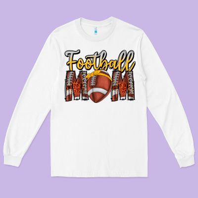 Football Mom Long Sleeve Tee Designed By Cowhidedigitalart