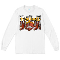 White Football Mom Long Sleeve Tee - CowhideDigitalArt