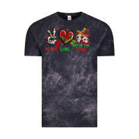 Cloud Black Peace Love Day Of The Dead Vintage Tee - BundleAndBundleShop