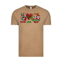 Vintage Coffee Peace Love Day Of The Dead Vintage Tee - BundleAndBundleShop