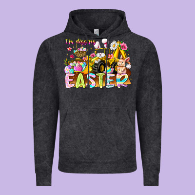 Im Digging Easter Vintage Hoodie Designed By Cowhidedigitalart