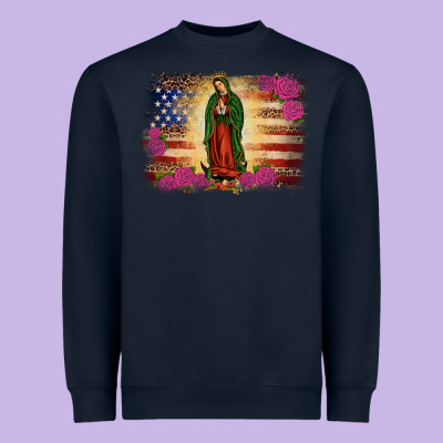 America Our Lady Of Guadalupe Heavyweight Sweatshirt Designed By Jahusdesignshop