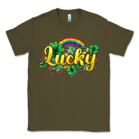 Army Green Lucky St. Patrick's Day Classic Tee - HowdyJamesFarm