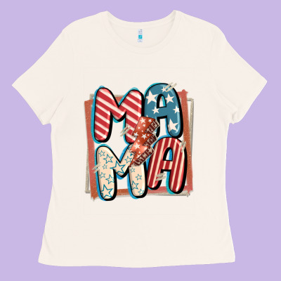 4th Of July Mama With Lightning Bolt Ladies Tee Designed By Fadigitalartstudio