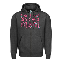 Charcoal Heather i wear pink for my mom Zipper Hoodie - JahusDesignShop