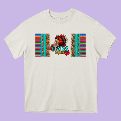 Texas Chica Skull With Bandana Heavy Core Tee Designed By Jasminsmagicworld