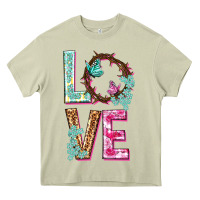 Mossy Love crown of the thorns Easter Day Heavy Core Tee - HowdyJamesFarm