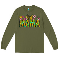 Army Green Girl Mama Long Sleeve Tee - CowhideDigitalArt