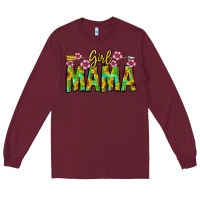 Burgundy Girl Mama Long Sleeve Tee - CowhideDigitalArt
