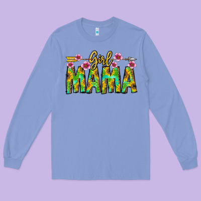 Girl Mama Long Sleeve Tee Designed By Cowhidedigitalart