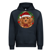 Navy Christmas Toy Poodle Urban Hoodie - RanaPortraitStore