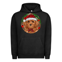 Pigment Black Christmas Toy Poodle Urban Hoodie - RanaPortraitStore