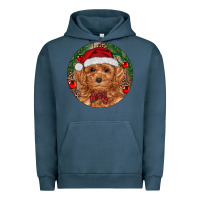 Pigment Midnight Navy Christmas Toy Poodle Urban Hoodie - RanaPortraitStore
