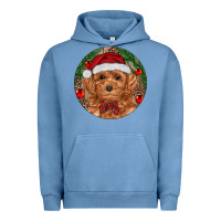Pigment Pebble Blue Christmas Toy Poodle Urban Hoodie - RanaPortraitStore
