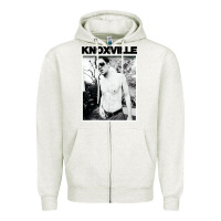 Oatmeal Heather johnny knoxville Zipper Hoodie - DesigneFamous