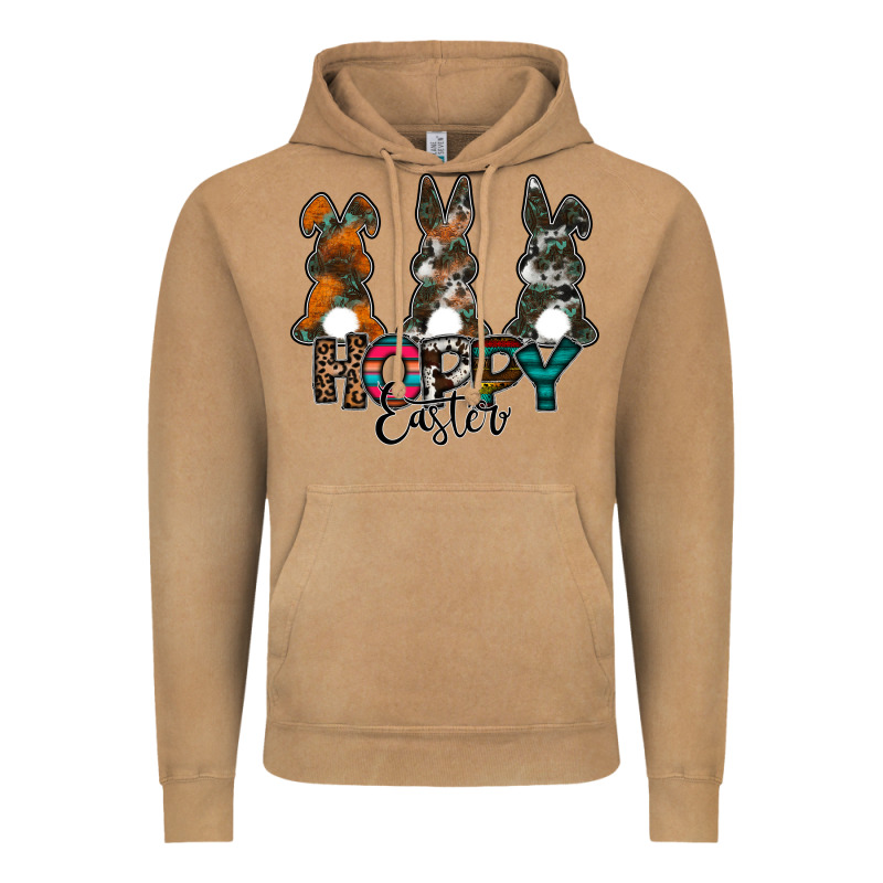 Hoppy Easter Vintage Hoodie by CowhideDigitalArt | Teevron