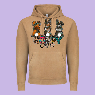 Hoppy Easter Vintage Hoodie Designed By Cowhidedigitalart