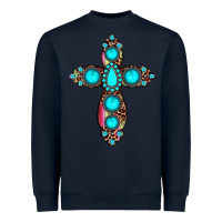 Navy gemstone cross Heavyweight Sweatshirt - JahusDesignShop