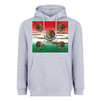 Heather Grey Mexican Flag Heavyweight Hoodie - RanaPortraitStore