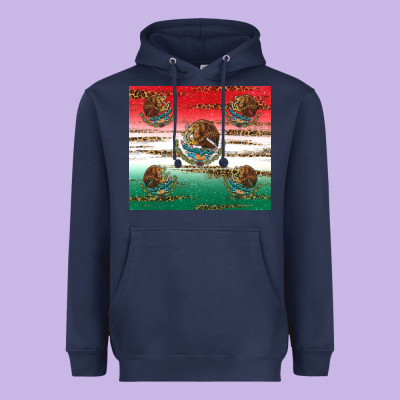 Mexican Flag Heavyweight Hoodie Designed By Ranaportraitstore