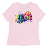 Bubblegum Pink Hippie pride Ladies Tee - FaDigitalArtStudio