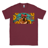 Burgundy german shepherd with sunflowers license plate Classic Tee - Artiststas