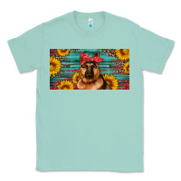 Seafoam german shepherd with sunflowers license plate Classic Tee - Artiststas
