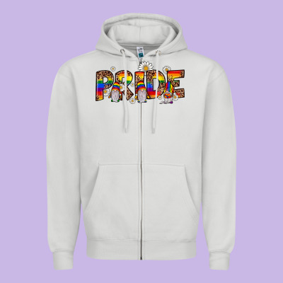 Pride Gnome Zipper Hoodie Designed By Jahusdesignshop