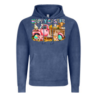 Vintage Denim Happy Easter Animal Farm Truck Vintage Hoodie - CowhideDigitalArt